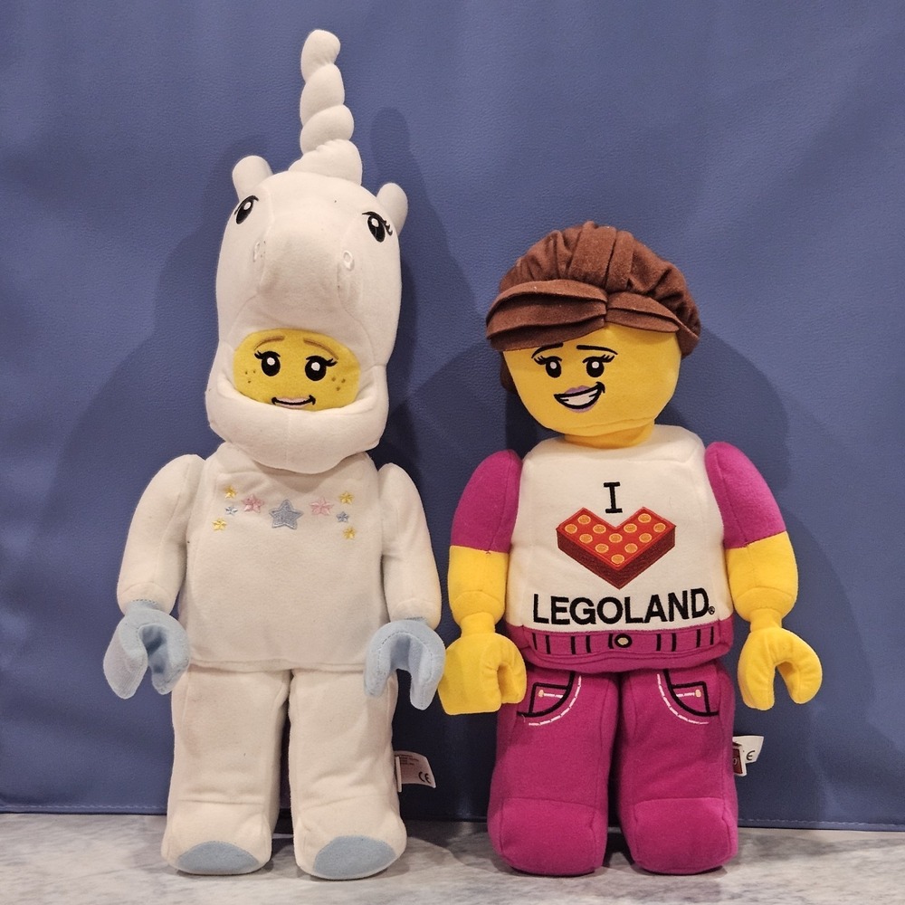 LEGO Plush Bundle 14" 18" Minifigure Doll Unicorn Costume I ❤️ LEGOLAND